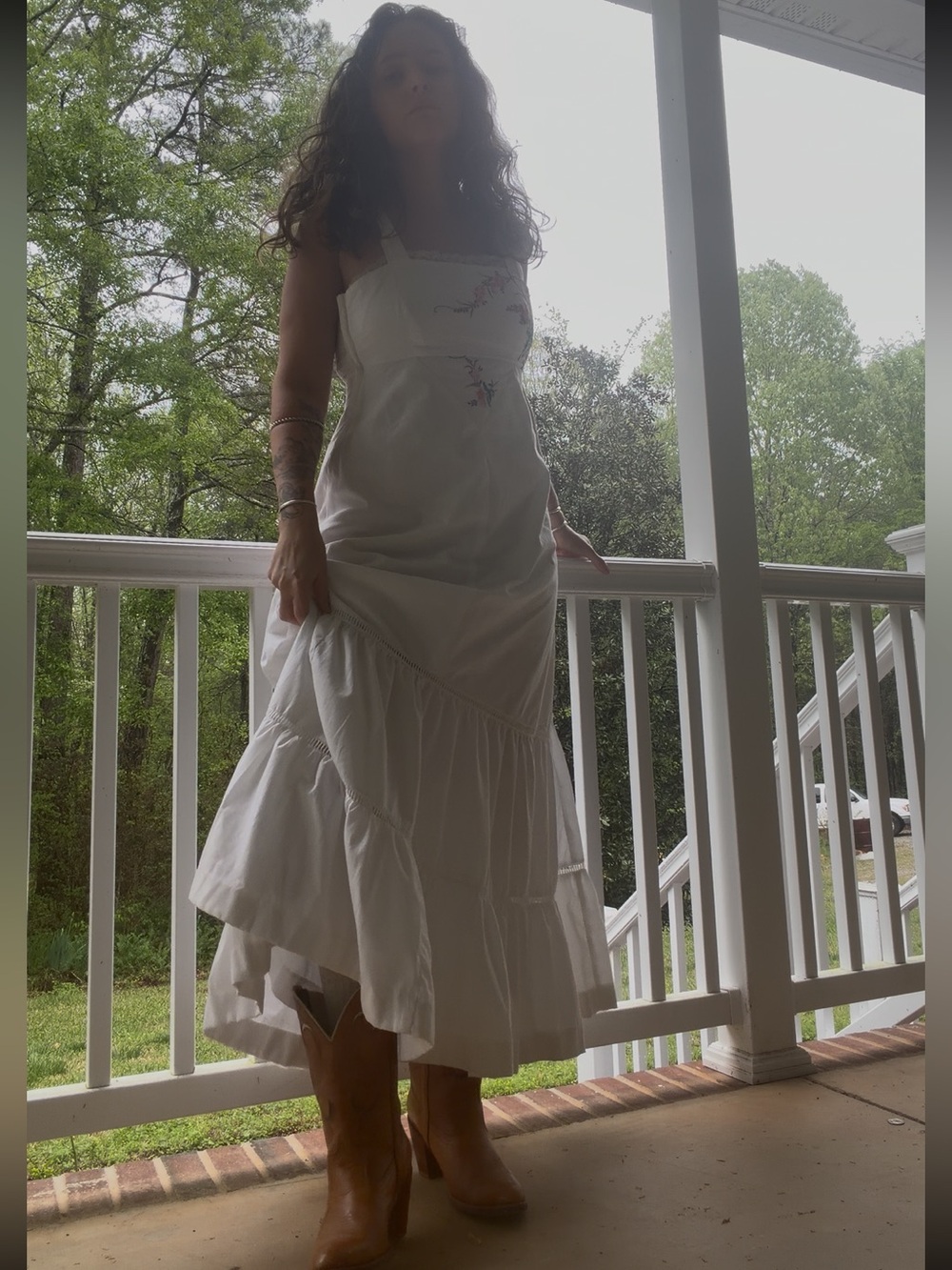 1970s Young Edwardian Cotton Dress - Picture 3 of 7